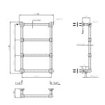      Galatea Design Retro Grzejnik wodny ścienny 74,8x49,8 cm z zaworami gold GDAHC100GOLD+GDAHC75GOLD W MAGAZYNIE!!