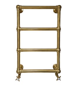      Galatea Design Retro Grzejnik wodny ścienny 74,8x49,8 cm z zaworami brushed gold GDAHC100BRG+GDAHC75BRG W MAGAZYNIE!!