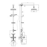    Galatea Design Retro Zestaw prysznicowy ścienny nikiel GDH112NKL W MAGAZYNIE!!