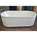         Galatea Design Riflia Wanna wolnostojąca ryflowana z korkiem klik klak 170x80 biały GDAO2006WH PROMOCJA NOWOROCZNA