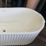         Galatea Design Riflia Wanna wolnostojąca ryflowana z korkiem klik klak 170x80 biały GDAO2006WH PROMOCJA NOWOROCZNA