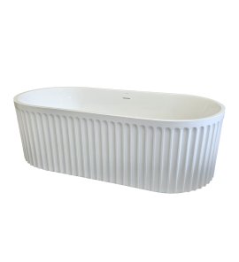         Galatea Design Riflia Wanna wolnostojąca ryflowana z korkiem klik klak 170x80 biały GDAO2006WH W MAGAZYNIE!!