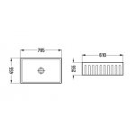 Galatea Design Sinki Hiasan Zlew jednokomorowy 76,5x46,5 cm biały z koszykiem i korekim stalowym Biały DGKB013GW