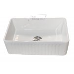 Galatea Design Sinki Hiasan Zlew jednokomorowy 76,5x46,5 cm biały z koszykiem i korekim stalowym Biały DGKB013GW