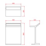 Galatea Design Stojak na ręczniki wolnostojący z półką Solid Surface 49×32×68,5 biały GDTOWELHANGER