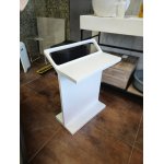 Galatea Design Stojak na ręczniki wolnostojący z półką Solid Surface 49×32×68,5 biały GDTOWELHANGER
