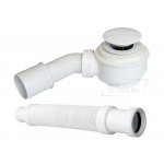 Galatea Design Syfon wannowy z korkiem klik-klak biały połysk K122WH