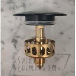 Galatea Design Syfon wannowy z korkiem klik-klak czarny mat K122MB W MAGAZYNIE!!