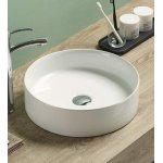 Galatea Design Umywalka stawiana na blat ⌀35 cm bez korka biały połysk GD110AGW