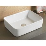 Galatea Design Umywalka stawiana na blat 48x37x13 cm bez korka biały połysk GD7050GW