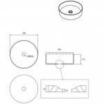  Galatea Design Umywalka stawiana na blat ∅36,5 cm Nero Marquina GDMC002