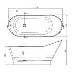 Galatea Design Volter Wanna 172x70 biały połysk GWVOL172.GPB.WH