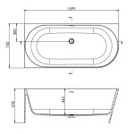 Galatea Design Wallup Wanna 160x75 z lewej biały połysk GWWAL/L160.GPB.WH