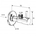 Galatea Zawór kątowy regulacyjny  okrągły chrom DO011 WYPRZEDAŻ MAGAZYNOWA!!