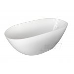 Galatea Smooth Wanna wolnostojąca z konglomeratu z syfonem 160x75 cm biały połysk GAQS1