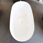 Galatea Smooth Wanna wolnostojąca z konglomeratu z syfonem 160x75 cm biały połysk GAQS1