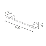 Gedy Allpe Perla Reling 45 cm Ścienny chrom PE014