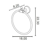 Gedy Allpe Perla Reling Okrągły 18 cm Ścienny chrom PE015