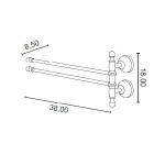 Gedy Allpe Perla Reling Podwójny 38 cm Ścienny chrom PE013