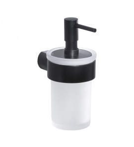 Gedy Pirenei Dozownik na mydło ścienny biały/czarny mat PI81