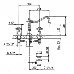 Gentry Home Antique bateria umywalkowa 3-otworowa chrom 8248