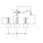 Gentry Home Ascot bateria umywalkowa 3-otworowa chrom 8752