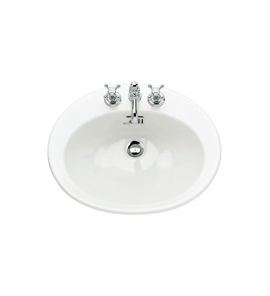 Gentry Home Belgrvia umywalka wpuszczana w blat z otworem na baterię 53x46 cm biała 2514