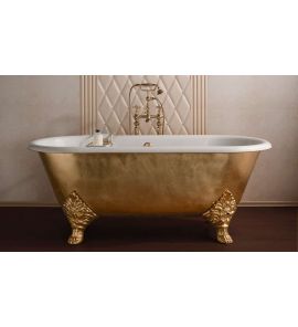 Gentry Home Carlton wanna 178x80 cm żeliwna biała/złoto z nogami 9141