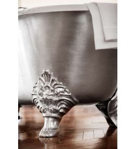 Gentry Home Carlton wanna 178x80 cm żeliwna biała/srebro z nogami 9142