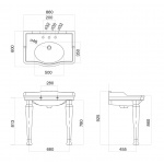 Gentry Home Coventry Nogi ceramiczne do umywalki Biała 2325