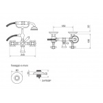 Gentry Home Mayfair bateria wannowa ścienna chrom 8060