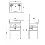 Gentry Home Victorian konsola pod umywalkę chrom 9067