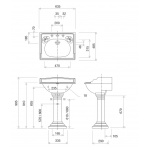 Gentry Home Victorian postument do umywalki (725mm) biały 2003-H