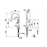 Gessi 316 Bateria kuchenna z obrotową i wyciąganą wylewką Steel Brushed 60022.239