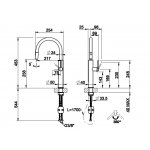 Gessi 316 Bateria kuchenna z obrotową i wyciąganą wylewką Black Metal Brushed PVD 60024.707