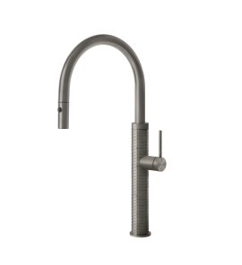 Gessi 316 Bateria kuchenna z obrotową i wyciąganą wylewką Steel Brushed 60024.239