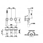 Gessi 316 Bateria prysznicowa ścienna element zewnętrzny steel brushed 54039.239