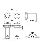Gessi 316 Bateria prysznicowa termostatyczna ścienna z przełącznikiem 2-drożnym element zewnętrzny steel brushed 54234.239