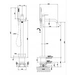 Gessi 316 Bateria wannowa z prysznicem element zewnętrzny Steel Brushed 54028.239 / 54028239 