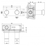 Gessi 316 Bateria Wannowo-Natryskowa element zewnętrzny Steel Brushed 54032.239 / 54032239