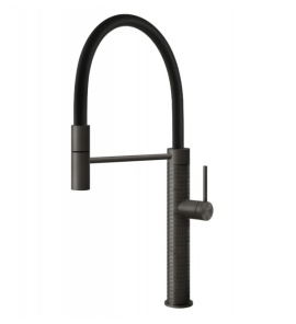 Gessi 316 Bateria kuchenna jednouchwytowa 1-otworowa Black Metal Brushed 60012.707