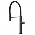 Gessi 316 Bateria kuchenna jednouchwytowa 1-otworowa Black Metal Brushed 60012.707