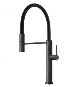 Gessi 316 Bateria kuchenna jednouchwytowa 1-otworowa Black Metal Brushed 60014.707