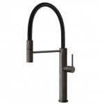 Gessi 316 Bateria kuchenna jednouchwytowa 1-otworowa Black Metal Brushed 60014.707