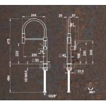 Gessi 316 Bateria kuchenna jednouchwytowa 1-otworowa Black Metal Brushed 60010.707