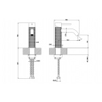 Gessi 316 Cesello Bateria umywalkowa jednouchwytowa bez korka Steel Brushed 54402.239 / 54402239
