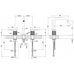 Gessi 316 Cesello Bateria umywalkowa trzyotworowa Steel Brushed 54412.239 / 54412239