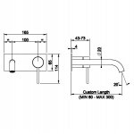 Gessi 316 Cesello Bateria umywalkowa ścienna element zewnętrzny steel brushed 54484.239