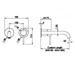 Gessi 316 Cesello Bateria umywalkowa ścienna element zewnętrzny steel brushed 54489.239