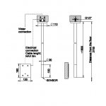 Gessi 316 Cesello Bateria umywalkowa elektroniczna sufitowa element zewnętrzny steel brushed 54424.239